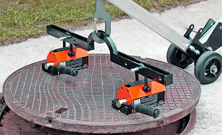 manhole cover lifter iron removal